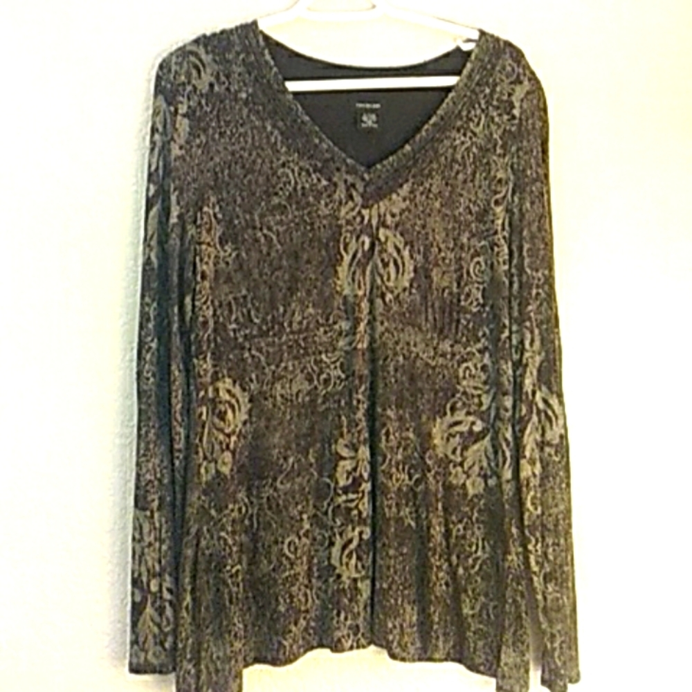 Calvin Klein Jeans XL Print Top Brown and Beige